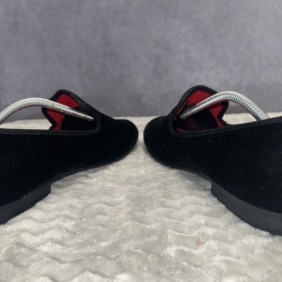 Handmade FERUCCI Men Plain Black Velvet Slippers loafers Mens Size 13 Slip On main image 4